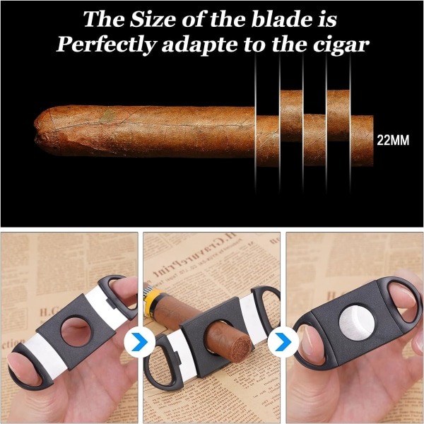 Cigarrklippare (3-pack), Dubbel Guillotin Fickcigarrklippare i Rostfritt Stål