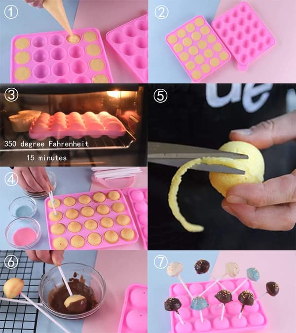 20 Huleformer for Kakepuff, Runde Lollipopformer