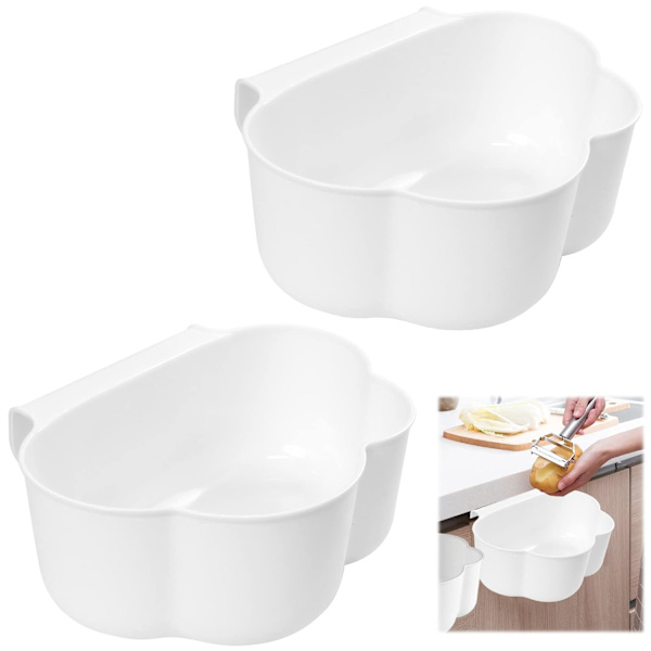 2 stycken vita moln-formade kökshängande behållare för skåpsdörrar