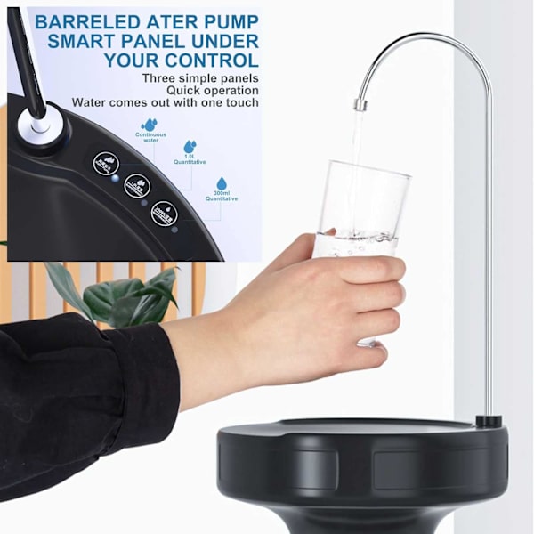 1 stk (Sort) Bordvanddispenser, Intelligent Vandpumpe