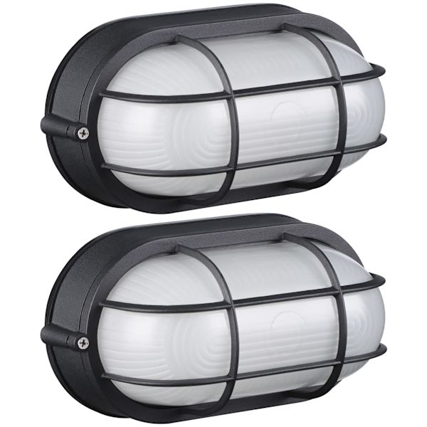 Oval vägglampa för avdelning, 2 stycken