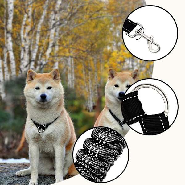 1 stk Dobbelt Snore til 2 Hunde Kan Roteres og Udvides 360°