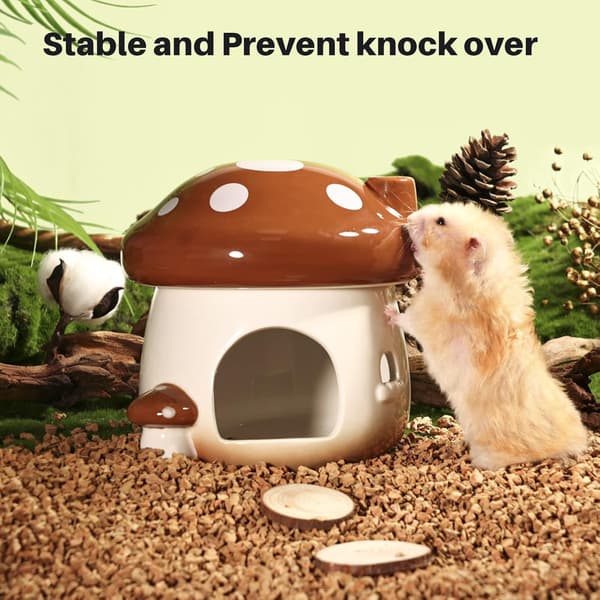 1 Stykke Hamster Skjulested Svampe Keramik Hamsterhus og