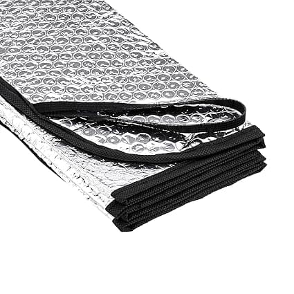 Anti-UV foldebar forrude 130 x 60 cm sølv