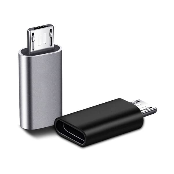 2 stk. USB C-adapter, Micro USB til USB C, USB C-adapter til Micro USB-stik