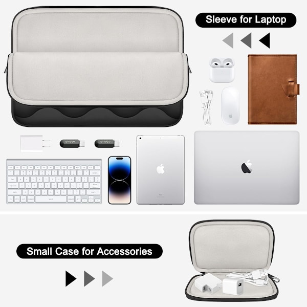 Puffig Laptop-fodral 15 15.6 16 tum för MacBook Air 15 tum/Pro 16 tum, Laptopväska Notebook Dator/Tablettfodral