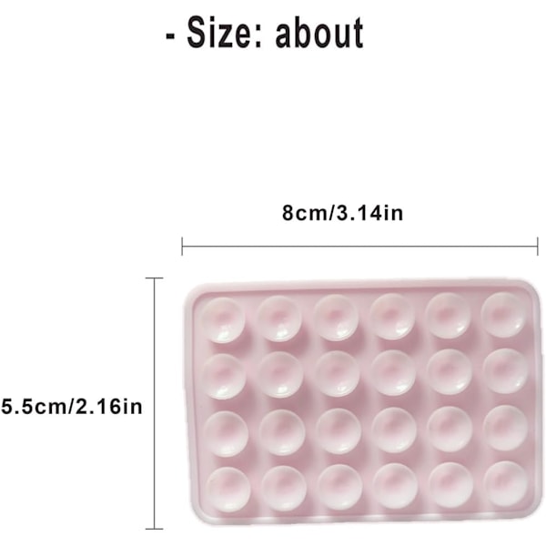 Silikoniiminen Imu-Puhelin Kotelon Liimakiinnitys 2.16″x 3.14″, 3 kpl (Vaaleanpunainen)