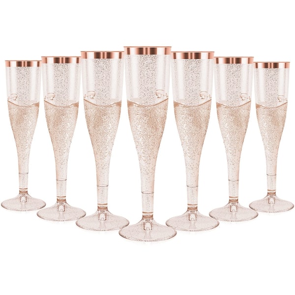 7 plast champagneglas Bar bröllop dusch festtillbehör