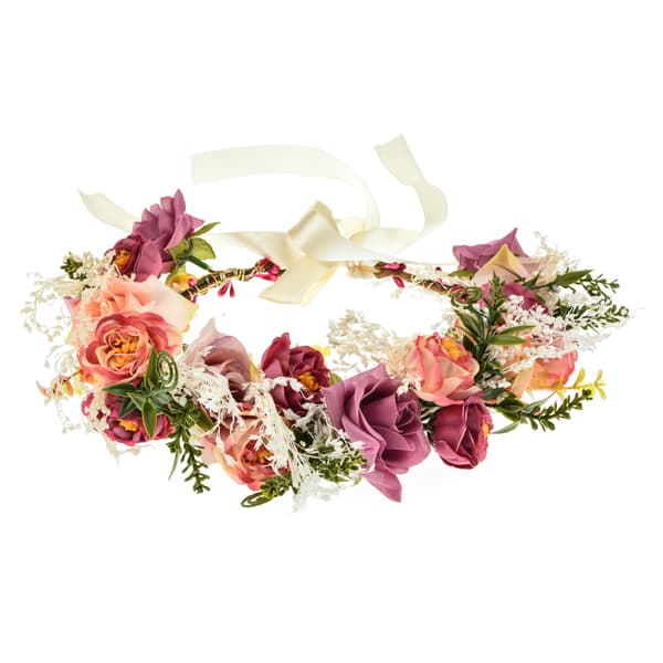 Bryllupskrans, krans, brudepige, lyserød blomsterhår