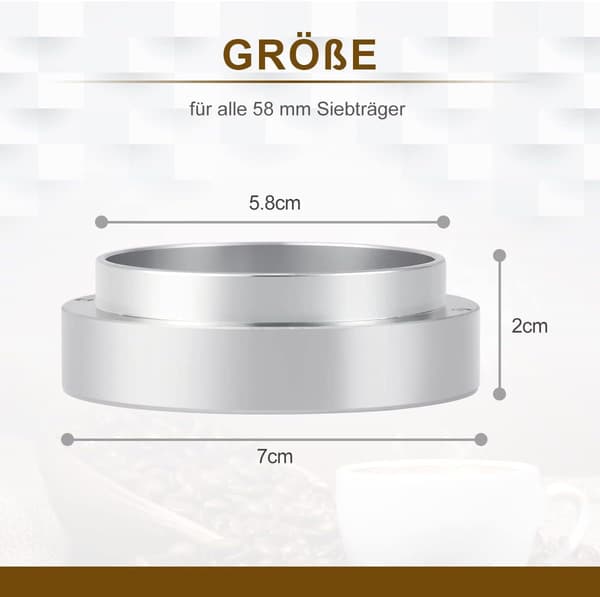 Universal aluminiumsdoseringsring for espressomaskin,