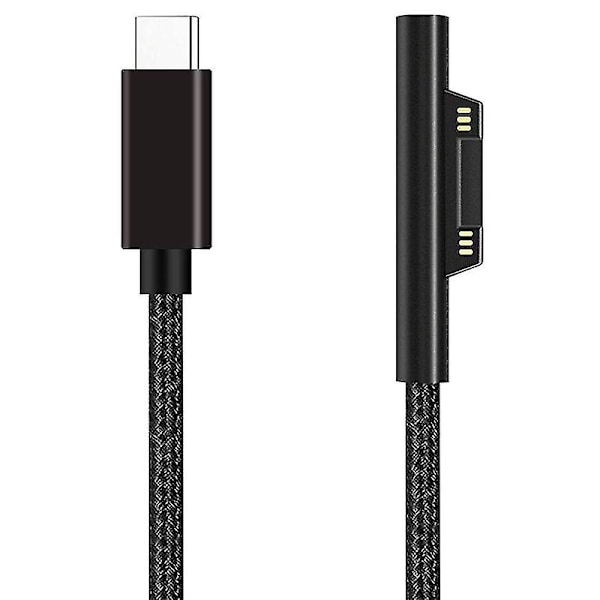 Nylon-punottu Surface Connect - USB-C -latauskaapeli Pd 15v Surface Pro 7/6/5/4/3, kannettava 3/2/1