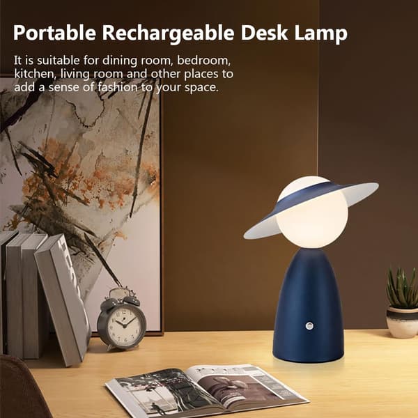 Sladdlös bordslampa i metall med touch-sensor