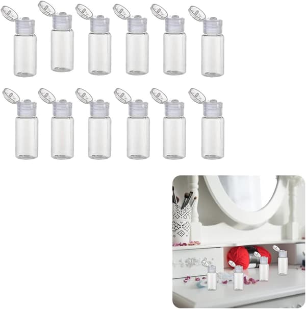 12 st (20ML / 0.67oz) Transparent Tomma Plastflaskor för Kosmetika