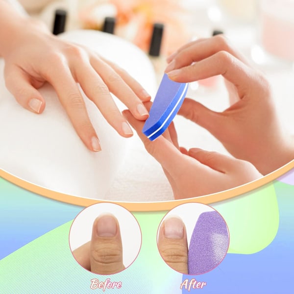 20 stycken nagelbuffert, 100/180 korn nagelbuffert nagelslipblock