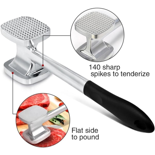 27.7cm Meat Tenderizer Double Sided Meat Hammer Heavy Duty