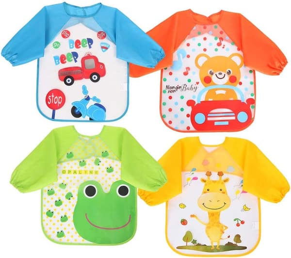Långärmad Läcksäker Haklapp, Lekmatningsförkläde, Måleri, Unisex