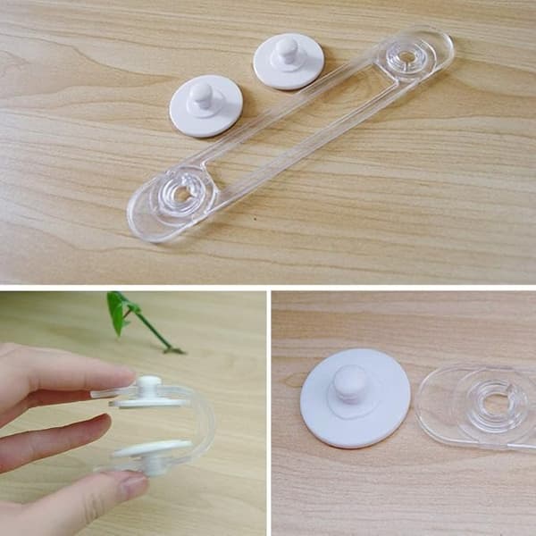 8-pack (17 cm) Babysäkerhetslås, Transparenta Barnsäkra Skåplås