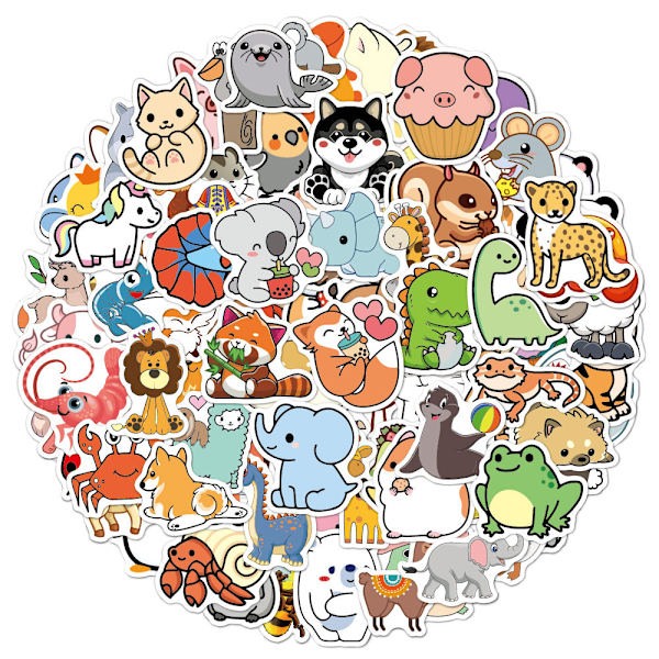 Dyrestickers til Børn, 100 Søde Vinyl Stickers til Vand
