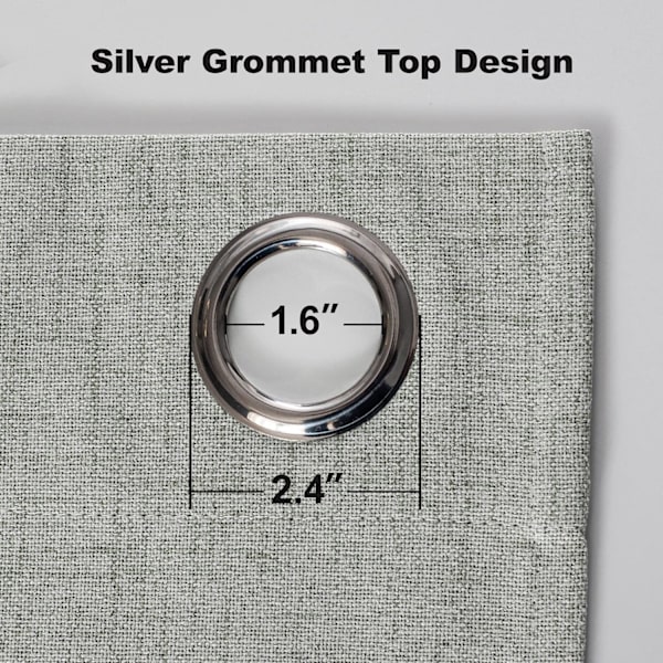 99% Total Blackout Gardiner 40 cm Lengde for Vindubehandling, Faux Linen Termisk Isolerte Gardinringer for Soverom