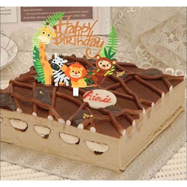 Akryl Djur Cupcakes Topper - Söta Djungeldjur Kakor Picks B