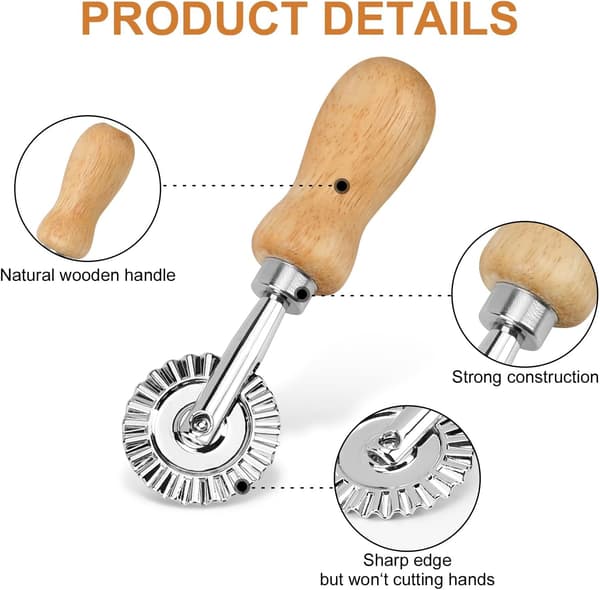 Ravioli Stempel Maker Kutter med Rulle Hjul Sett med 4