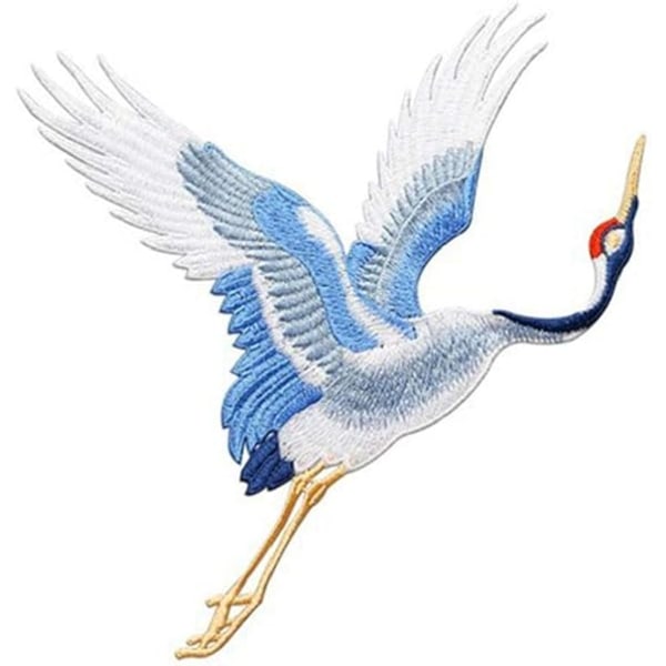 Embroidered crane embroidery patch fabric patch large diy