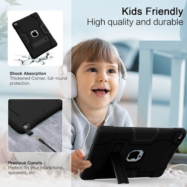 iPad 9/8/7 (10,2 tuumaa, 2021/2020/2019 malli, 9./8./7. sukupolvi) -yhteensopiva 3-osainen kotelo