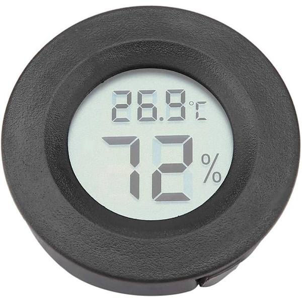 1 st svart rund inbyggd elektronisk digital temperatur- och