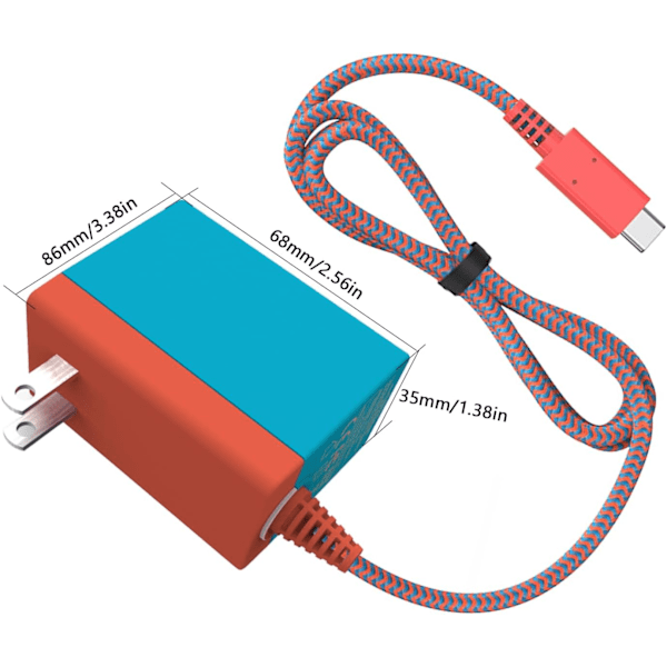 Kompatibel med hurtiglader for Nintendo Switch OLED, AC-adapter med dobbel spenning 39W 15V 2,6A strøm for