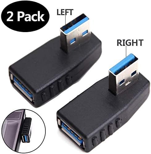 USB 3.0 -sovitin 90 asteen uros-naaraskytkin