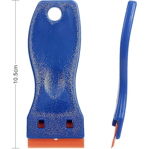 3 stk. plastskraper med konturgrep, 100 stk. påfyllbare dobbeltkantplastskraperblader, ideelt for bil