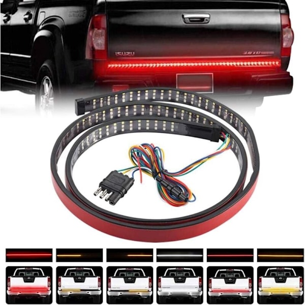 120cm Triple Row LED Baglygtebjælke 432LED Hvid/Rød/Rav Vandafvisende LED Lysbjælke til Bil Lastbil SUV Baglygte Blinklys Bremslys Parkeringslys