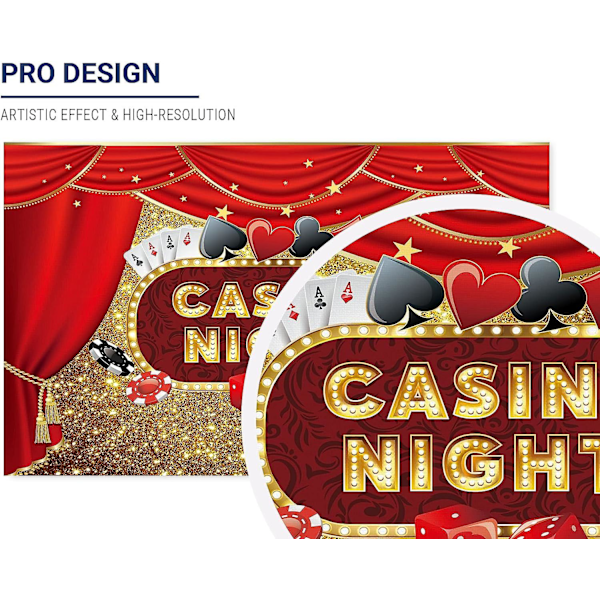 Casino Night Party Bakgrund Karneval Fest Banner Spelkorts Röd Gardin Gyllene Bokeh Glitter Födelsedag Dekoration Fotografi Bakgrund Fotobås