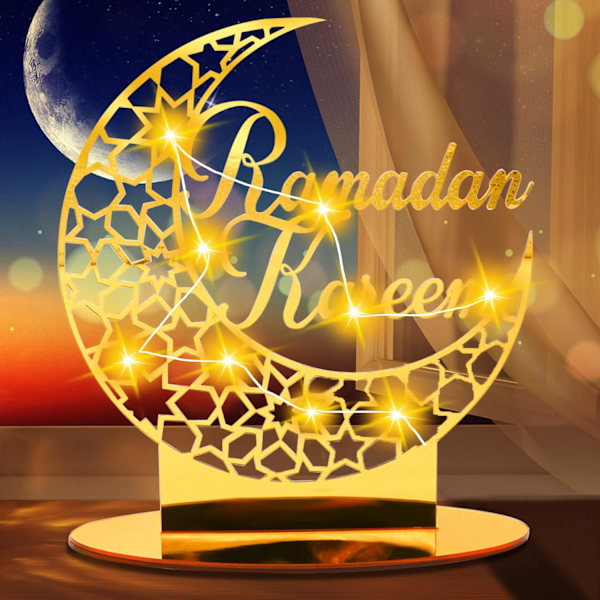 1 kpl Akryyli Eid Mubarak -koriste, Eid Mubarak Ramadan