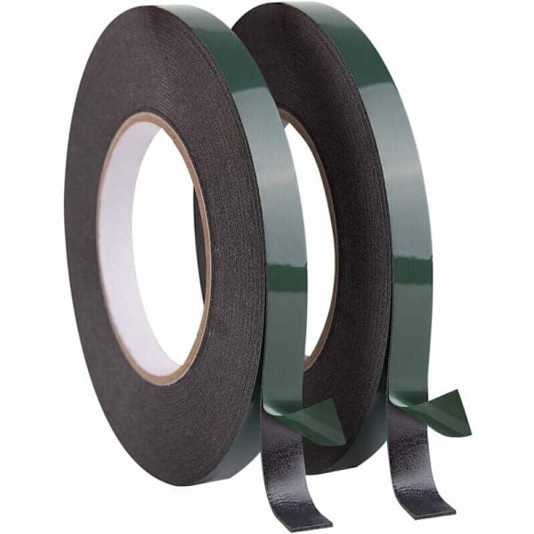 2 ruller 12mm dobbeltklæbende tape, ekstra stærk dobbeltklæbende