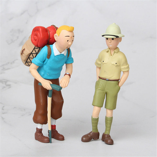 6 stk. Tintin-eventyr Kaptein Haddock levende figurer til barn