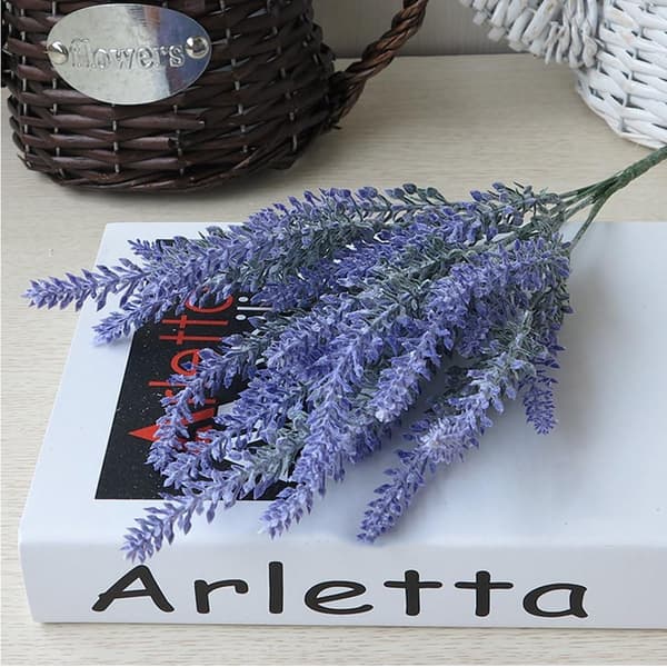 4 stk. Ren Lavendel Kunstige Blomster Romantisk Flocking