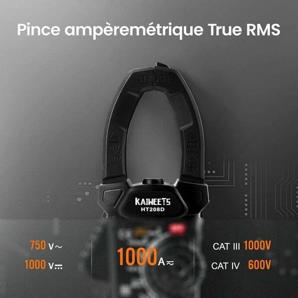 1000A AC/DC -virtapihtimittari, ammattimainen True-RMS -virtapihtimittari, VFD,