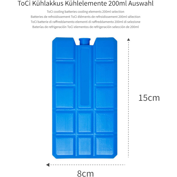 Sæt af isposer til køletaske eller køleboks, 400 ml hver