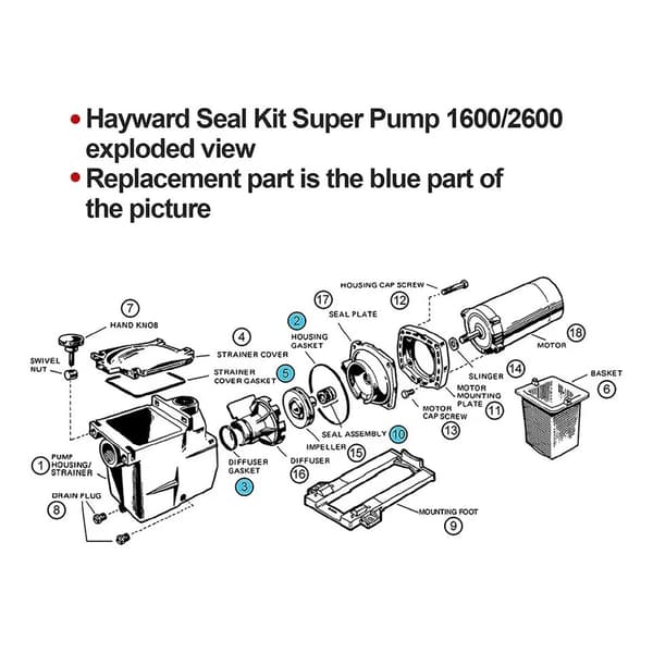Hayward Super -uimarinpumpun tiivisteiden korvaussarja