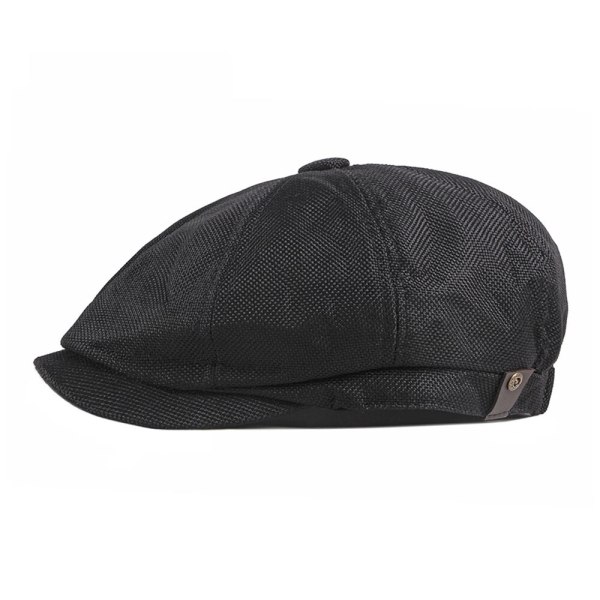 En svart unisex cap, cap, åttkantig cap