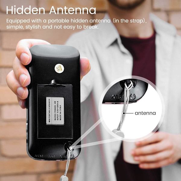 Bärbara radioapparater, små, AM FM-radio, batteridriven, Bluetooth
