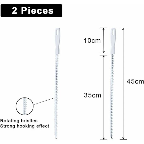 2 stycken avloppsrensningsborste, 45 cm flexibel rörrensningsborste