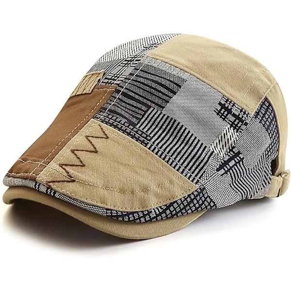 Mænds Vintage Flad PU Læder Hat, Justerbar, Efterår/Vinter