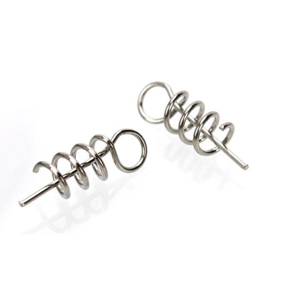 100 st Spring Twist Lock Fiskekrok Centreringsnål för Mjukbete