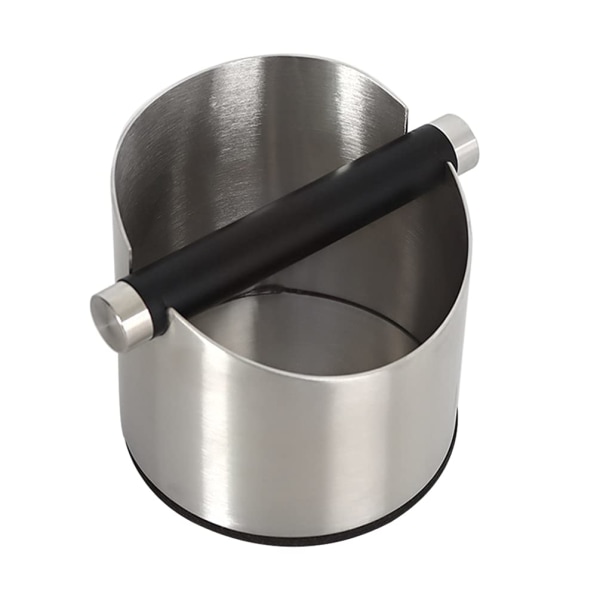 1 silverfärgad rostfritt stål kaffeknockbox, espressoburk