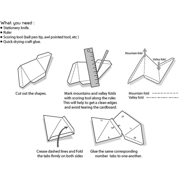 1st Handgjort papper 3D Geometrisk Origami Kattfigur Skrivbord eller