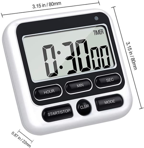 1 stk Magnetisk Køkken Timer Stor LCD Skærm, Digital Køkken