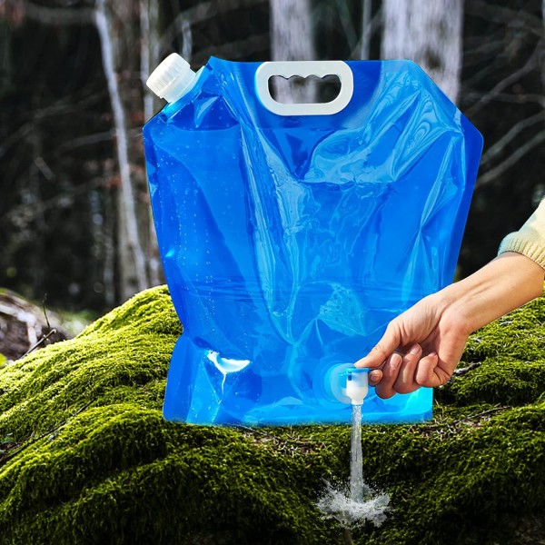 2 stycken hopfällbara bärbara vattenpåsar för utomhusbruk, förvaringsväska för bil