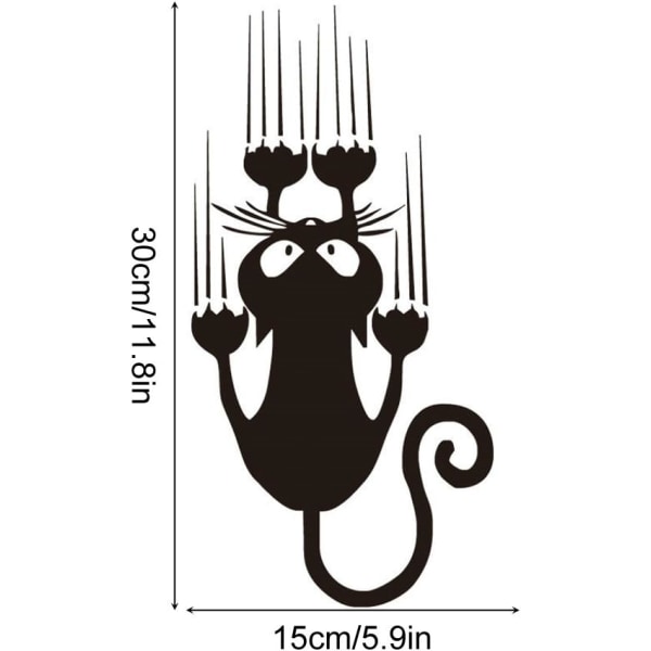 Söta och roliga svartvita kattformade bilklistermärken med katt